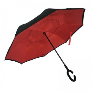 Reverzní vzhůru nohama deštník manuální otevřená funkce Cutom tisk Logo Hands Free Deštník