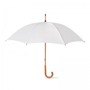 Vysoce kvalitní tyčový automatický deštník se zahnutou dřevěnou rukojetí