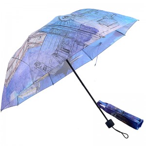 Nákupní taška digitální tisk 3 skládací deštník pro cestování