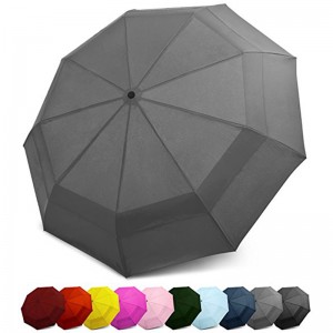2019 Hromadný nákup Dvouvrstvý větruvzdorný vlastní tisk skládací Auto Open Black 3 skládací aoac deštník