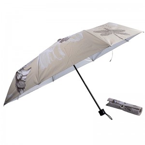 Reklamní deštník s potiskem loga 3-násobný deštník se stříbrným potahem