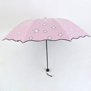 Barevný deštník s deštěm s manuálním otevřením 3 skládací deštník