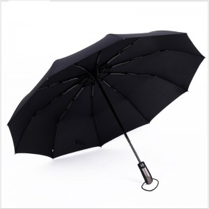 Velkoobchodní deštník custom logo 10ribs větruodolný 3 skládací deštník