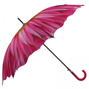 Rovný velkoobchodní marketingový deštník s okrajem pro vlastní tisk květin
