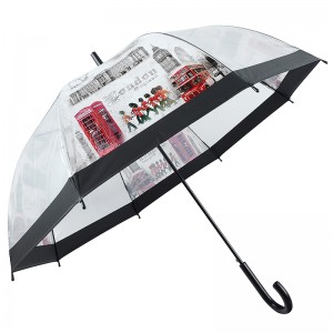 POE déšť transparentní vlastní tisk rovný deštník