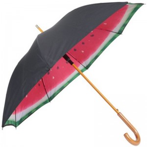 Dřevěná šachta a dřevěná rukojeť dvojitá tkanina na zakázku rovný deštník