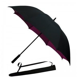 Promo větruvzdorný dvouvrstvý Automaticky otevřený golfový deštník s logem na rukávu