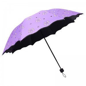 Krásný potisk 3krát manuálně otevřená magická barva měnící deštník za deště