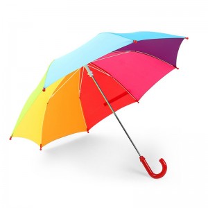 děti rovný deštník auto otevřená funkce duha tkanina barvitý