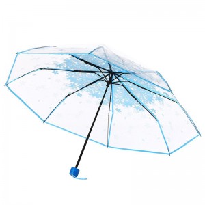 POE materiál transparentní reklamní předměty 3 krát deštník ručně otevřené