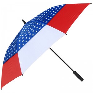 Nová reklamní položka 30 palců velkoformátová dvojitá tkanina Golf deštník s potiskem vlajky