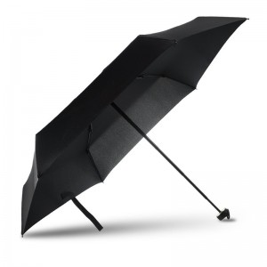 Černý pongee textilie kovový rám plastová rukojeť ruční otevřené 5 krát mini deštník deštník