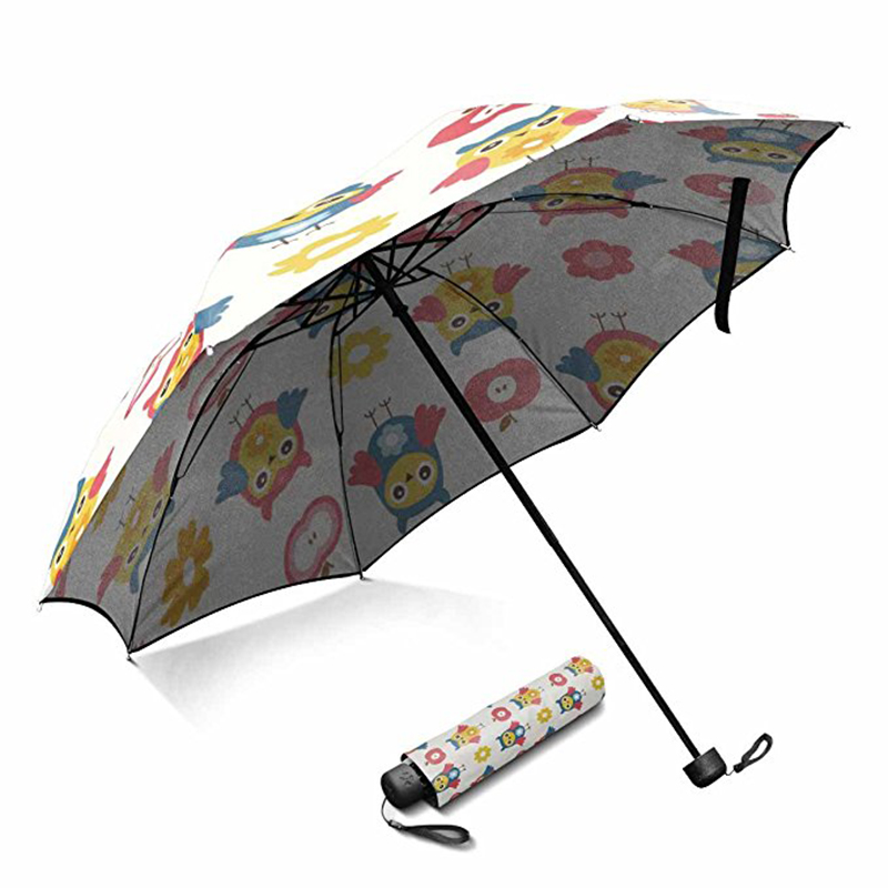 Novinka standardní deštník velikosti vlastní tisk pongee textilie ruční otevřené 3 skládací deštník