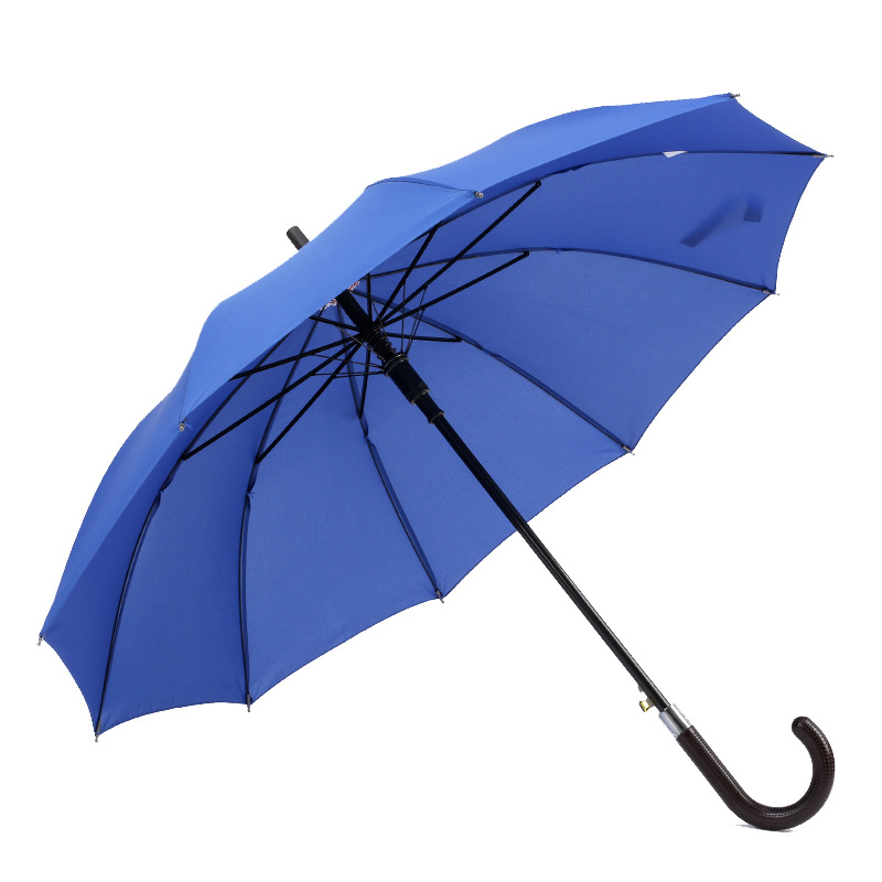 Kvalitní levné pongee textilie plastové zakřivené držadlo rovný deštník auto otevřené